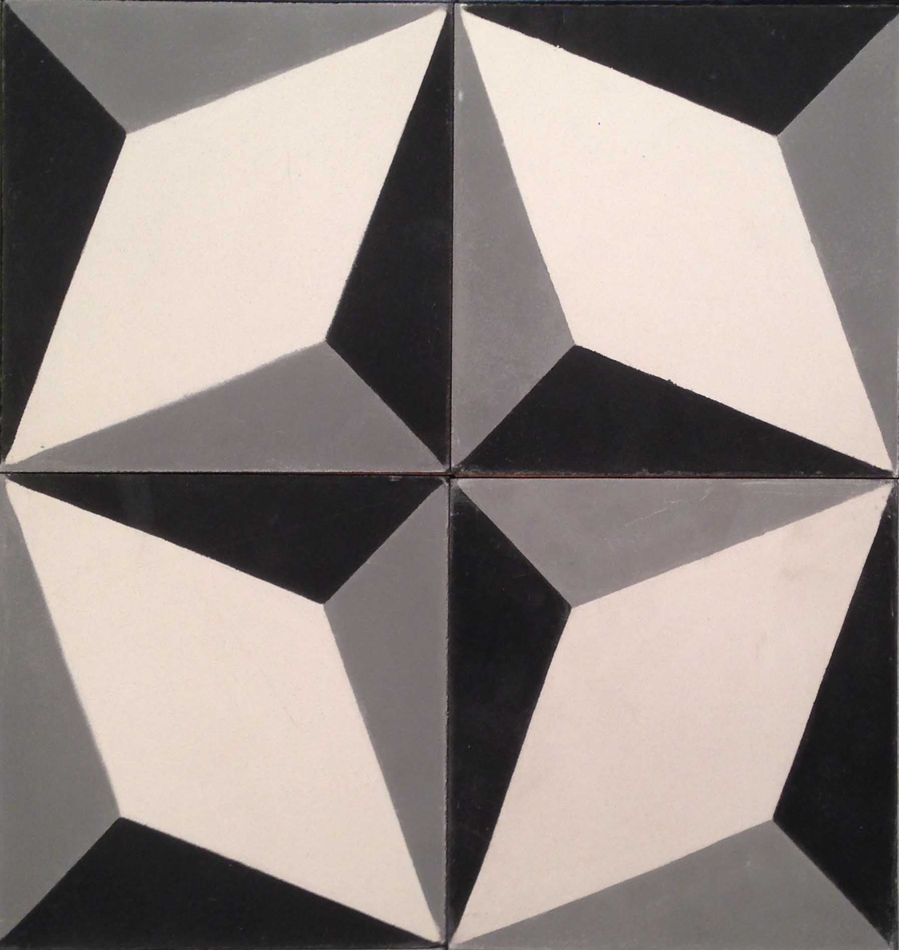 Nadia Grey Black Encaustic Tile 20cm*20cm*1.5cm